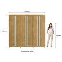 Ver imagem 3 de Guarda-Roupa 6 Portas 4 Gavetas Pervoi Bege/Ipê/Sabbia