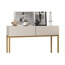 Ver imagem 4 de Aparador Buffet Pequeno com Pés de Ferro Dourado Eros 90cm Off White Acabamento Brilhante