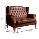 Ver imagem 4 de Namoradeira Chesterfield Imperador Sofá Vintage Capitonê - Couríssimo Café