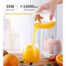 MINI LIQUIDIFICADOR PORTÁTIL MIXER SEM FIO SMOOTHIE VITAMINA FITNESS USB RECARREGÁVEL ROSA - 6