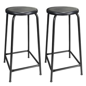 Kit 2 Banqueta Banco Alta 65cm Empilhavel Para Cozinha Balcão Bar Preta