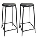Ver imagem 1 de Kit 2 Banqueta Banco Alta 65cm Empilhavel Para Cozinha Balcão Bar Preta