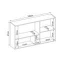 Ver imagem 2 de Armário Aéreo Firenze 120cm 2 Portas com Nichos Demobile Cor Avena/grafito