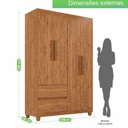 Ver imagem 4 de Guarda Roupa 4 Portas 2 Gavetas Dubai Plus Imop Móveis Cinamomo