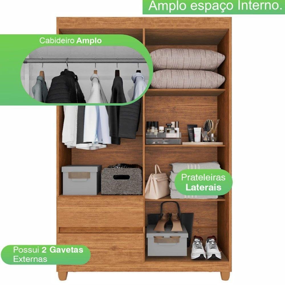 Guarda Roupa 4 Portas 2 Gavetas Dubai Plus Imop Móveis Cinamomo