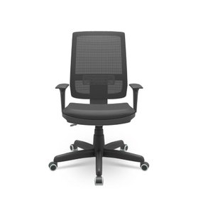 Cadeira Brizza Presidente Plaxmetal Tela Preta Base Standard Mecanismo Back System Assento Vinil Pre