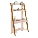 Ver imagem 2 de Estante Escrivaninha Simba Rosa Fosco com Pés Amadeirado - Reller Móveis