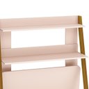 Ver imagem 4 de Estante Escrivaninha Simba Rosa Fosco com Pés Amadeirado - Reller Móveis