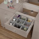 Ver imagem 3 de Penteadeira Camarim 9 Gavetas Classica Mila New C/led - Espelho - Gaveta Maquiagem:off