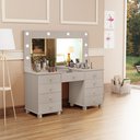 Ver imagem 1 de Penteadeira Camarim 9 Gavetas Classica Mila New C/led - Espelho - Gaveta Maquiagem:off