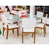 Conjunto Mesa Redonda com Tampo de Vidro e 6 Cadeiras com Almofada Fibrillare - 1