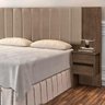 Cabeceira King Estofada Com Mesa De Apoio Tokyo Flex Mocaccino E Bege Carmolar - 3