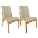 Ver imagem 2 de Kit 2 Cadeira Aura Estofada Estrutura em Madeira Maciça Linho 28 Areia Conforto para Sala de Jantar
