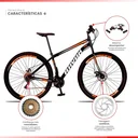 Ver imagem 2 de Bicicleta Aro 29 Bike Aço 21 Marchas Velocidades Freio a Disco:laranja