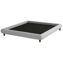 Ver imagem 1 de Cama Casal Base Box Pés Madeira 156cm Emma Linho Cinza Claro - Nexta Casa