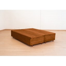Cama Box Baú Rústica King Size Bipartida Serenelife - Imbuia - 3