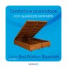 Cama Box Baú Rústica King Size Bipartida Serenelife - Imbuia - 5