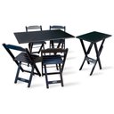 Ver imagem 1 de Jogo De Mesa 1,10x70 Com 4 Cadeiras E Mesa Aparador Preto
