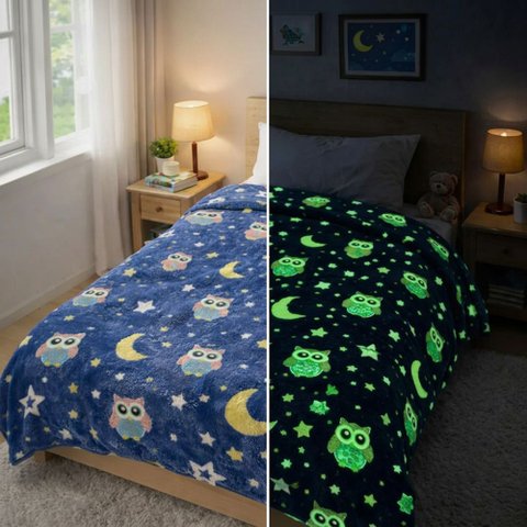 Manta Cobertor Infantil Brilha no Escuro Microfibra Super Macio com Conforto Térmico Premium Casa do