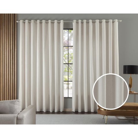 Cortina Tecido Linho 2,00m De Largura X 1,80m De Altura Areia Para Sala Ou Quarto