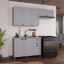 Ver imagem 1 de Cozinha Modulada 3 Peças 1 Balcão sem Tampo 2 Aéreos 100% MDF Bari Cinza/Titanio Fosco
