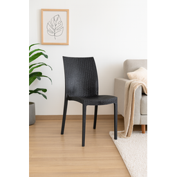 Cadeira Rattan Preta Sala de Jantar Área Externa Cozinha Restaurantes - 1