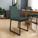 Ver imagem 2 de Cadeira para Sala de Jantar Base Aço Industrial Preto Dafne L02 Linho Verde Musgo - Lyam Decor