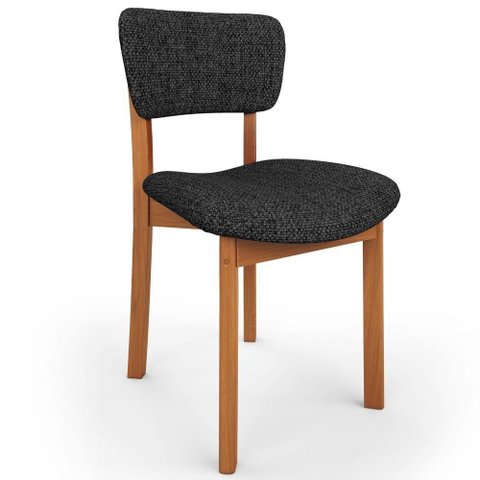 Cadeira para Sala de Jantar Cozinha Living Estofada Dara L02 Linho Chumbo - Lyam Decor