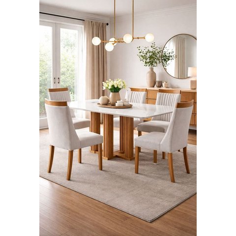 Sala de Jantar 4 Cadeiras 1,20 X80 - Vênus - Domus Móveis