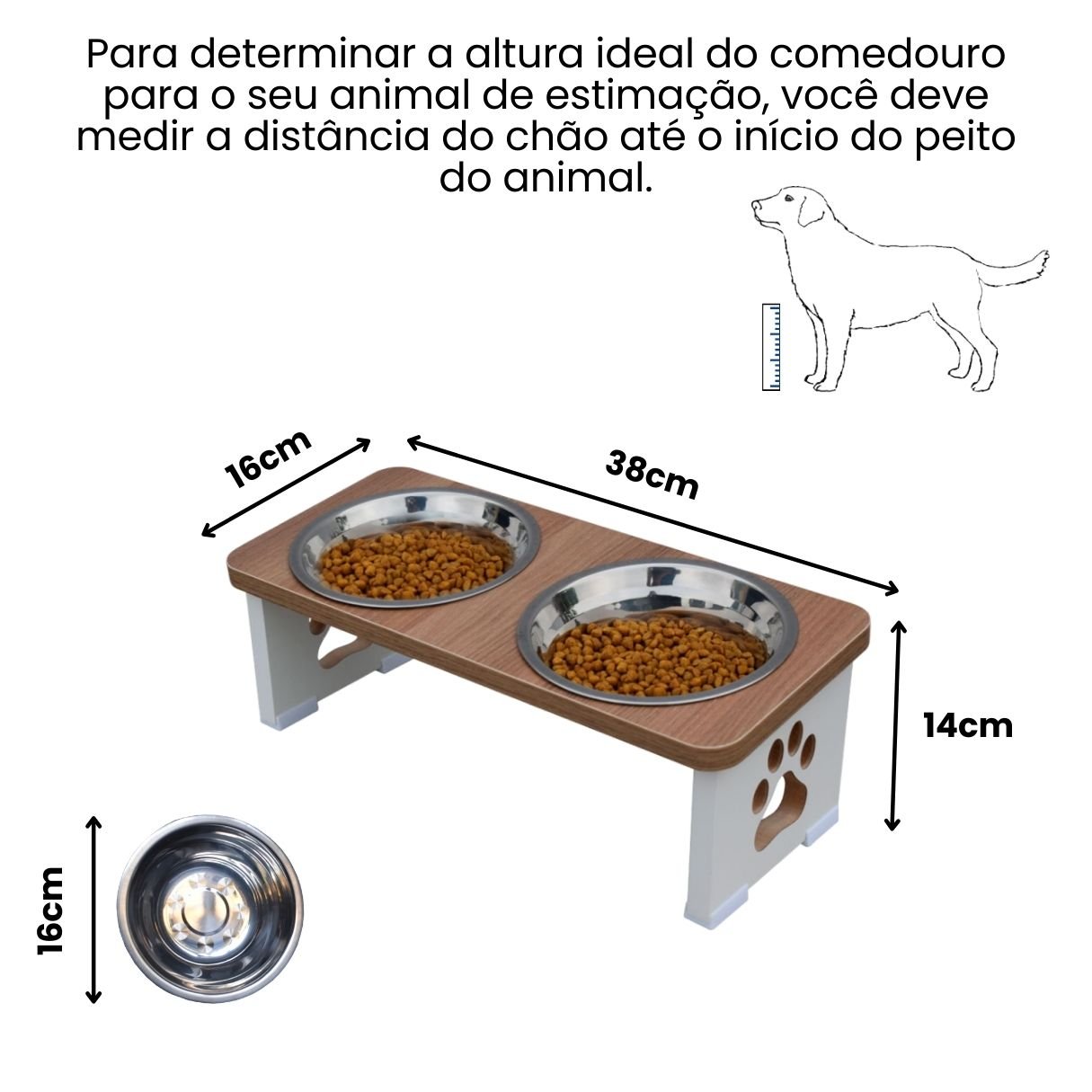 Comedouro Elevado Duplo Cachorro Pet Mdf - 5