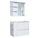 Ver imagem 2 de Gabinete Banheiro com Lavatório e Espelheira Zeus Branco F10 - Mpozenato