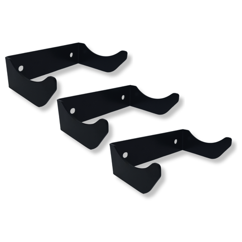 3 Suportes de Parede Porta Garrafa de Vinho Adega Vertical Estilo Moderno Aço Robusto Preto