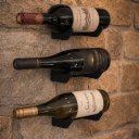 Ver imagem 4 de 3 Suportes de Parede Porta Garrafa de Vinho Adega Vertical Estilo Moderno Aço Robusto Preto