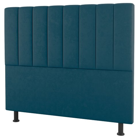 Cabeceira Cama Box Solteiro Cora 90cm Suede Turquesa - Desk Design