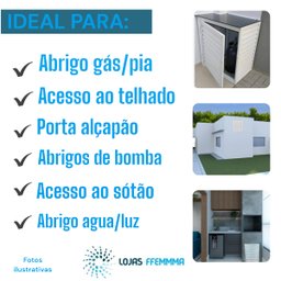 Porta Alçapão Liso Branco de Aço Lage Portinhola 70x60cm - 5
