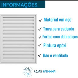 Porta Alçapão Liso Branco de Aço Lage Portinhola 70x60cm - 3