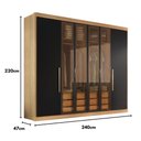 Ver imagem 6 de Guarda Roupa Casal Valencia 6 Portas 6 Gav C/ Vidro Reflecta Teka/onix