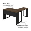 Ver imagem 5 de Mesa Escritório em L 120 cm X 150 cm Design Industrial F5 Office Cor:Málaga com Preto