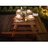 Mesa de Picnic 150x72cm com Banco Madeira Plástica In Brasil - 3
