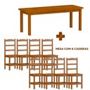 Ver imagem 2 de Mesa Retangular Com 8 Cadeiras Madeira Maciça 200 x 88 Mel Plácida Shop JM