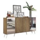 Ver imagem 1 de Aparador Buffet 4 Portas com Espelho Retrô Vegas Multimóveis V3562 Rustic/Branco
