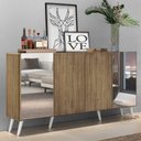 Ver imagem 3 de Aparador Buffet 4 Portas com Espelho Retrô Vegas Multimóveis V3562 Rustic/Branco