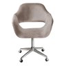 Cadeira Para Escritório E Home Office Zara Base Giratória - Veludo Capuccino - 1