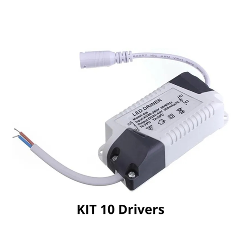 Kit 10 Drivers para Luminária Led Bivolt 8w-25w