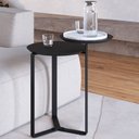 Ver imagem 2 de Mesa Lateral para Sala de Estar 2 em 1 Pés Metálicos Dari A03 Nero Preto - Lyam Decor