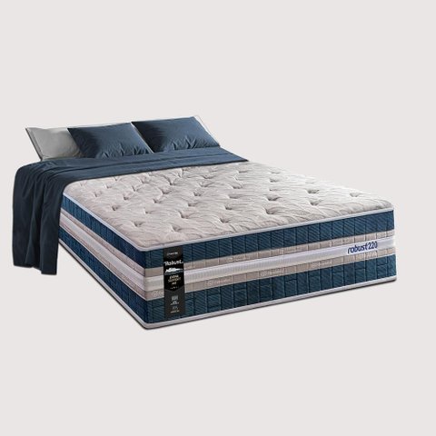 Colchão Solteiro com Molas Ensacadas 88x188x32 Robust 220 Azul Cama Inbox