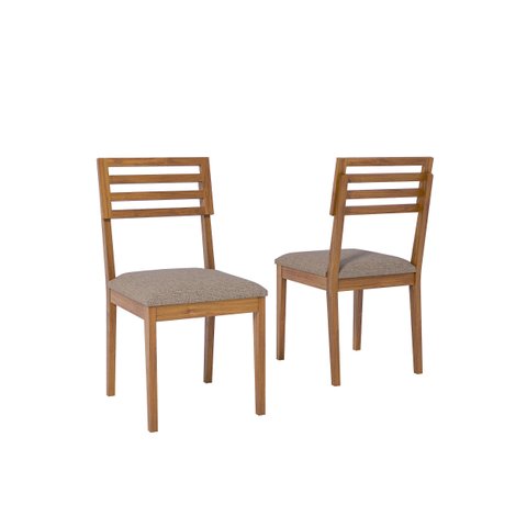 Kit 2 Cadeiras para Sala de Jantar Juparanã Marrom Cinamomo/Bege