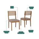 Ver imagem 3 de Kit 2 Cadeiras para Sala de Jantar Juparanã Marrom Cinamomo/Bege