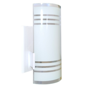 Arandela Calha de Parede com Vidro Pintado:tradicional/branco