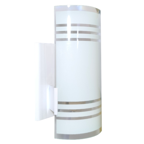 Arandela Calha de Parede com Vidro Pintado:tradicional/branco